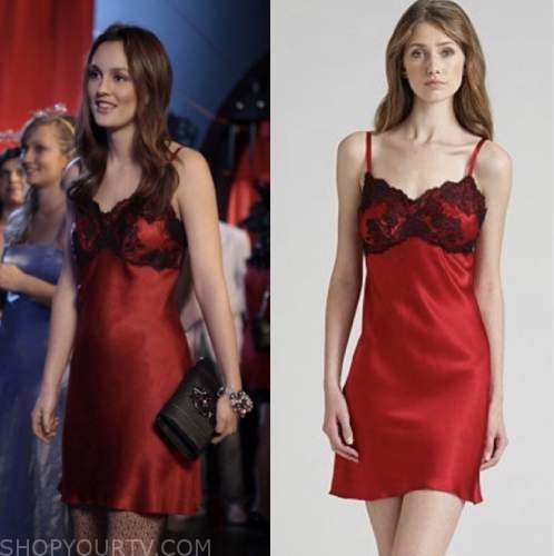 Episode 9 Blair's red silk slip dress ...